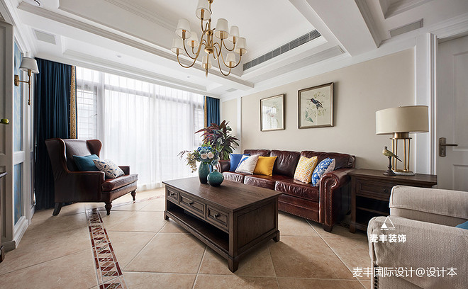 66万元四居及以上160平米装修案例_效果图 - 经典实木打造160㎡浓情美式 - 设计本-15