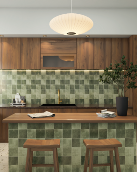 Green Tile Kitchen – A Warm Modern Retreat