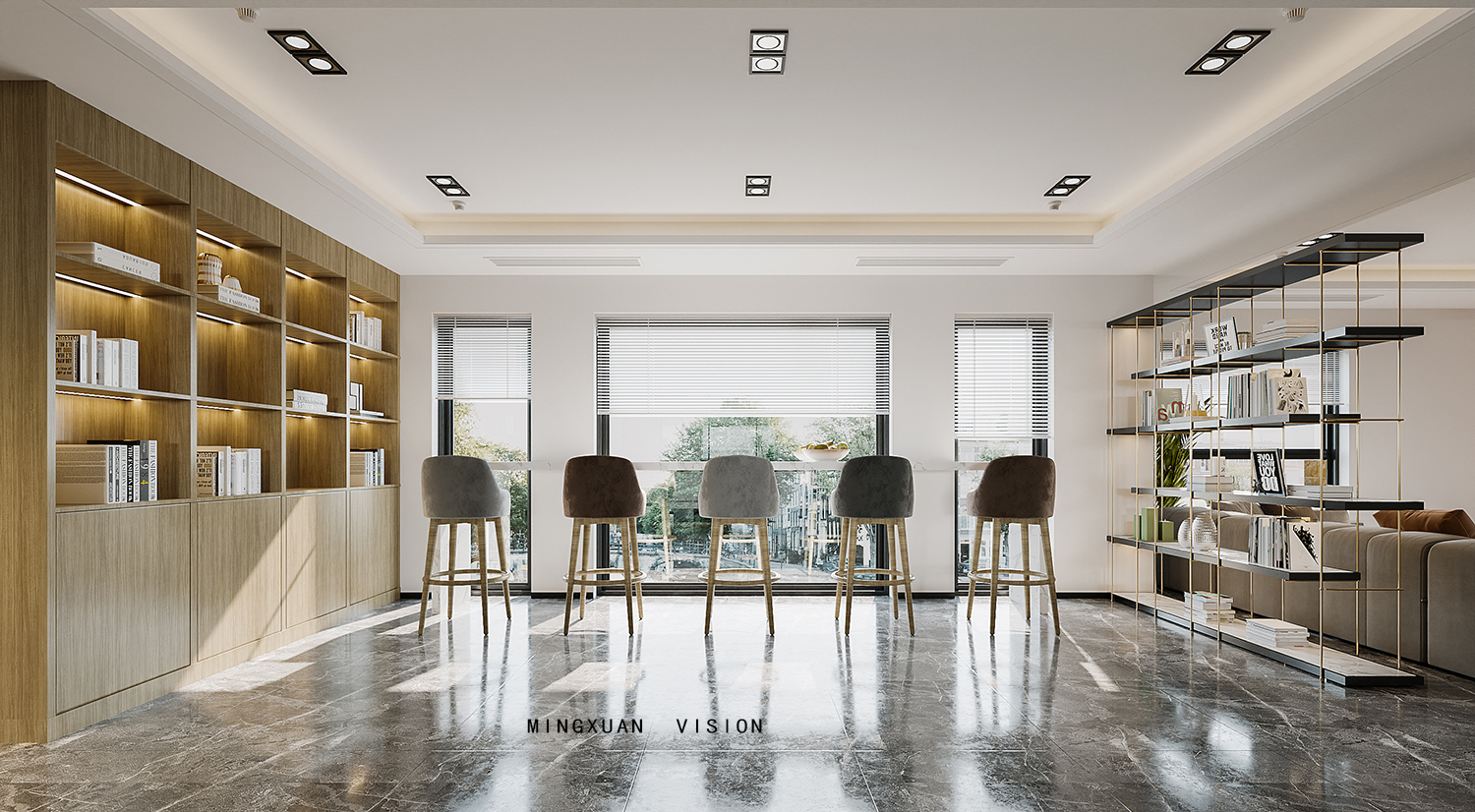 现代简约办公室设计案例丨铭渲表现-9