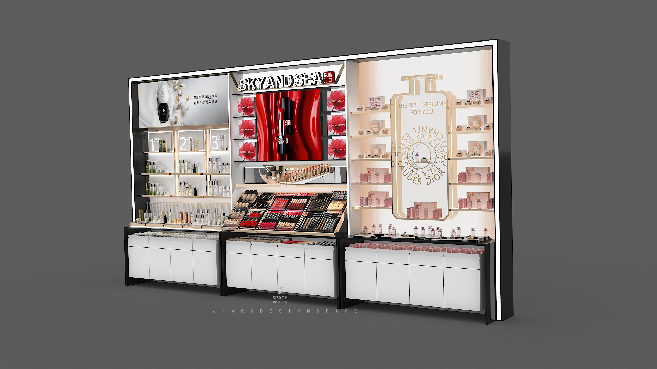美妆进口品背柜设计-7