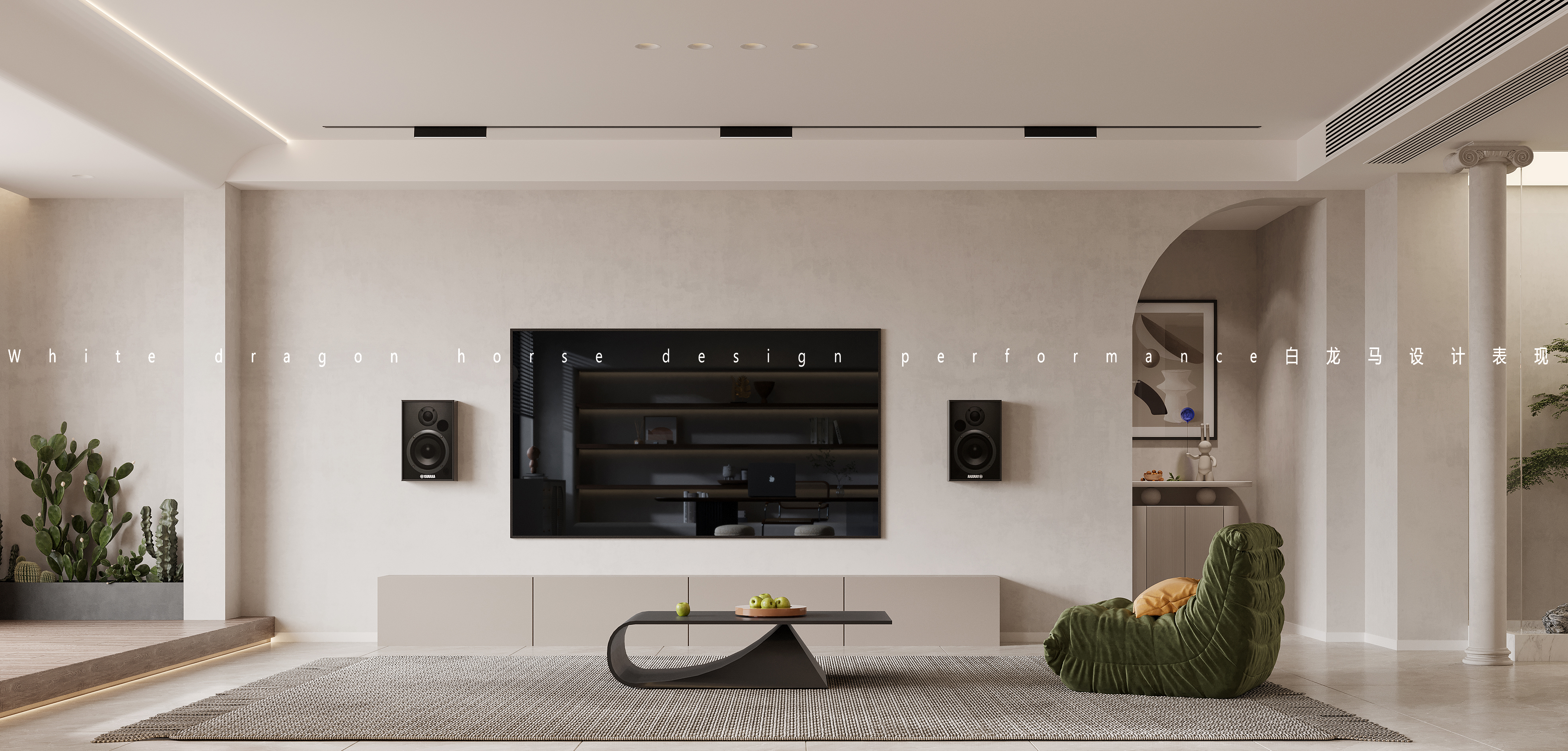 现代客餐厅——白龙马效果图-0