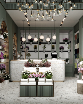 bloming cafe and flower shop