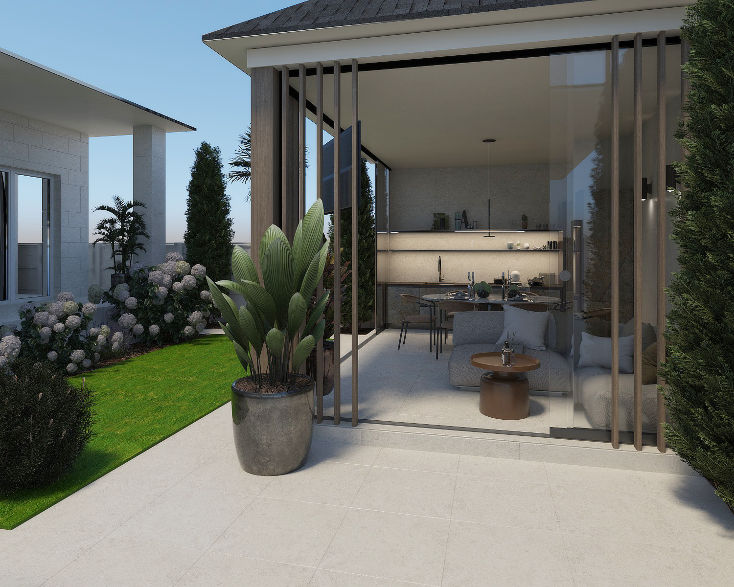 Summer kitchen in a private house, 40 sq.m.-0