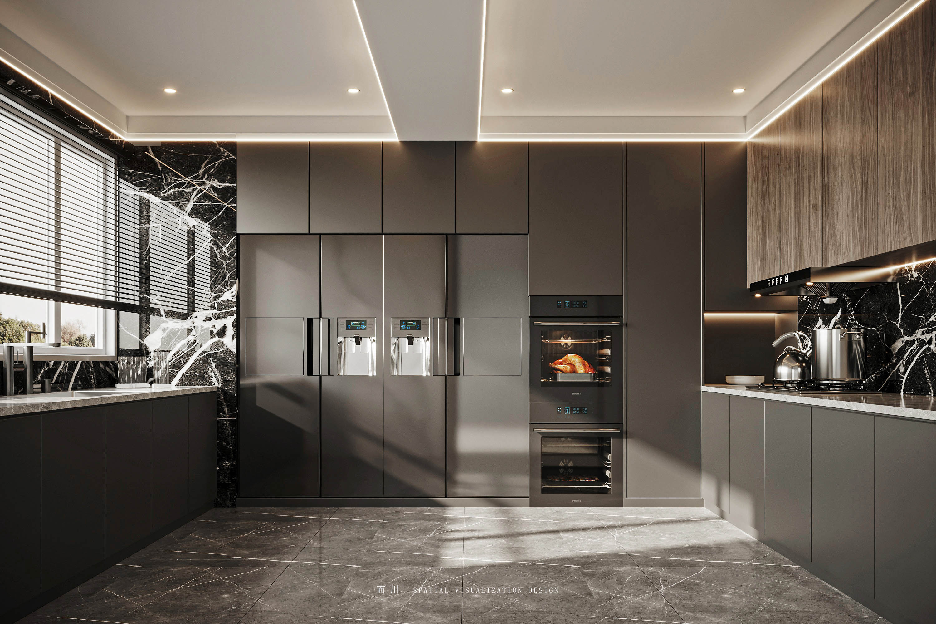 现代意式榻榻米卧室设计丨而川空间可视化工作室-38