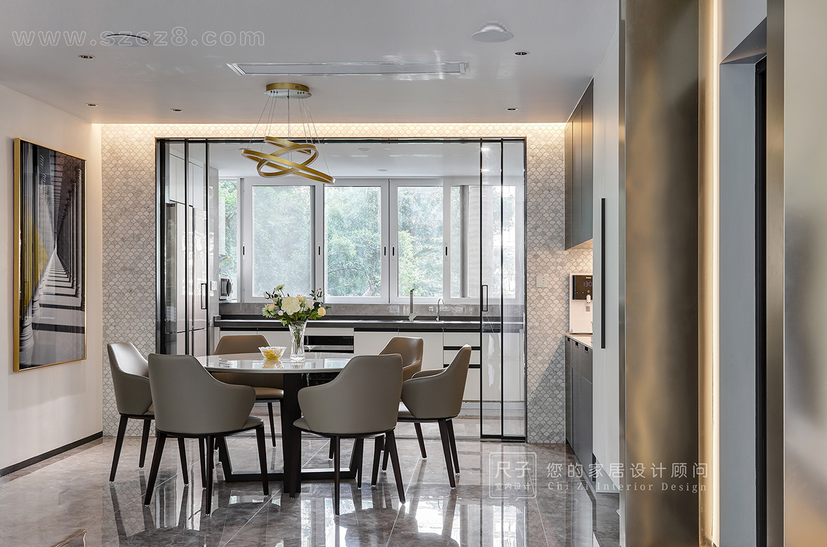 深圳观海台 140 平米现代轻奢风,生活因光影斑驳而精彩-21