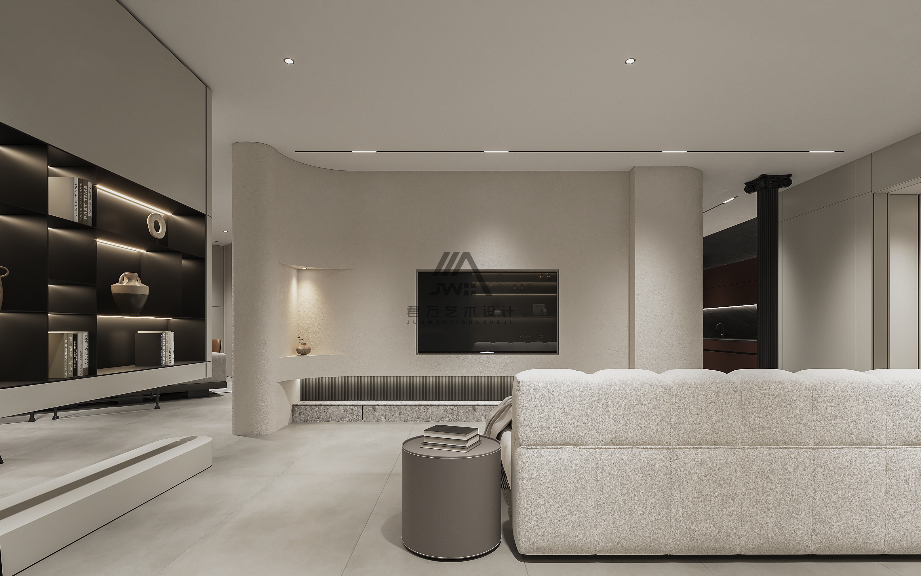 灰白简约随光影转室内设计丨君 one 设计-27