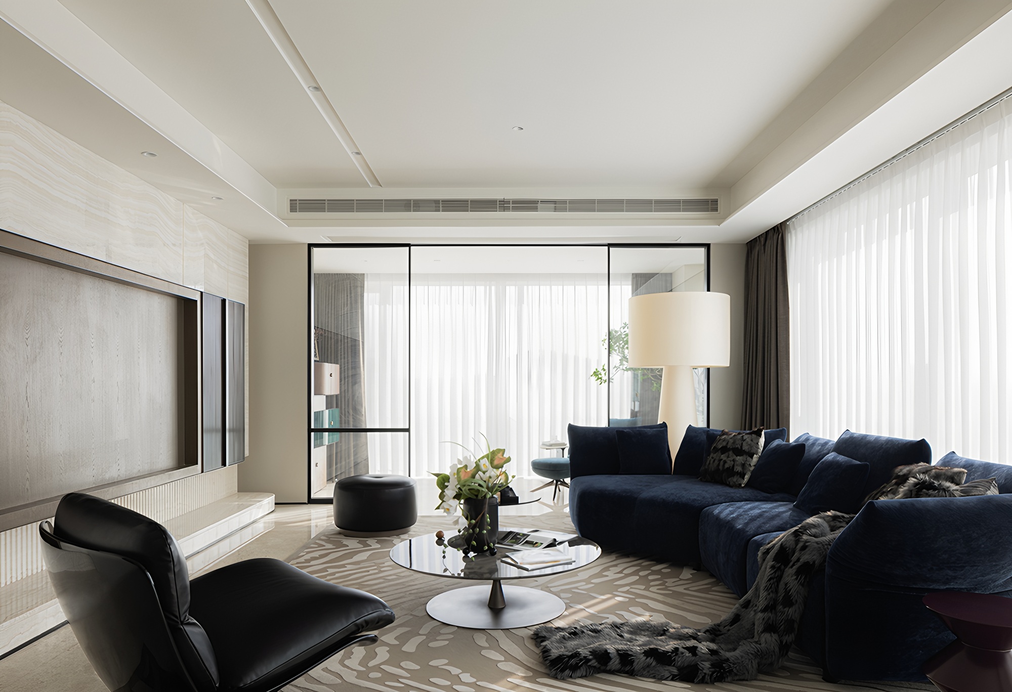 杭州345㎡简约大平层丨中国杭州丨力设计-2