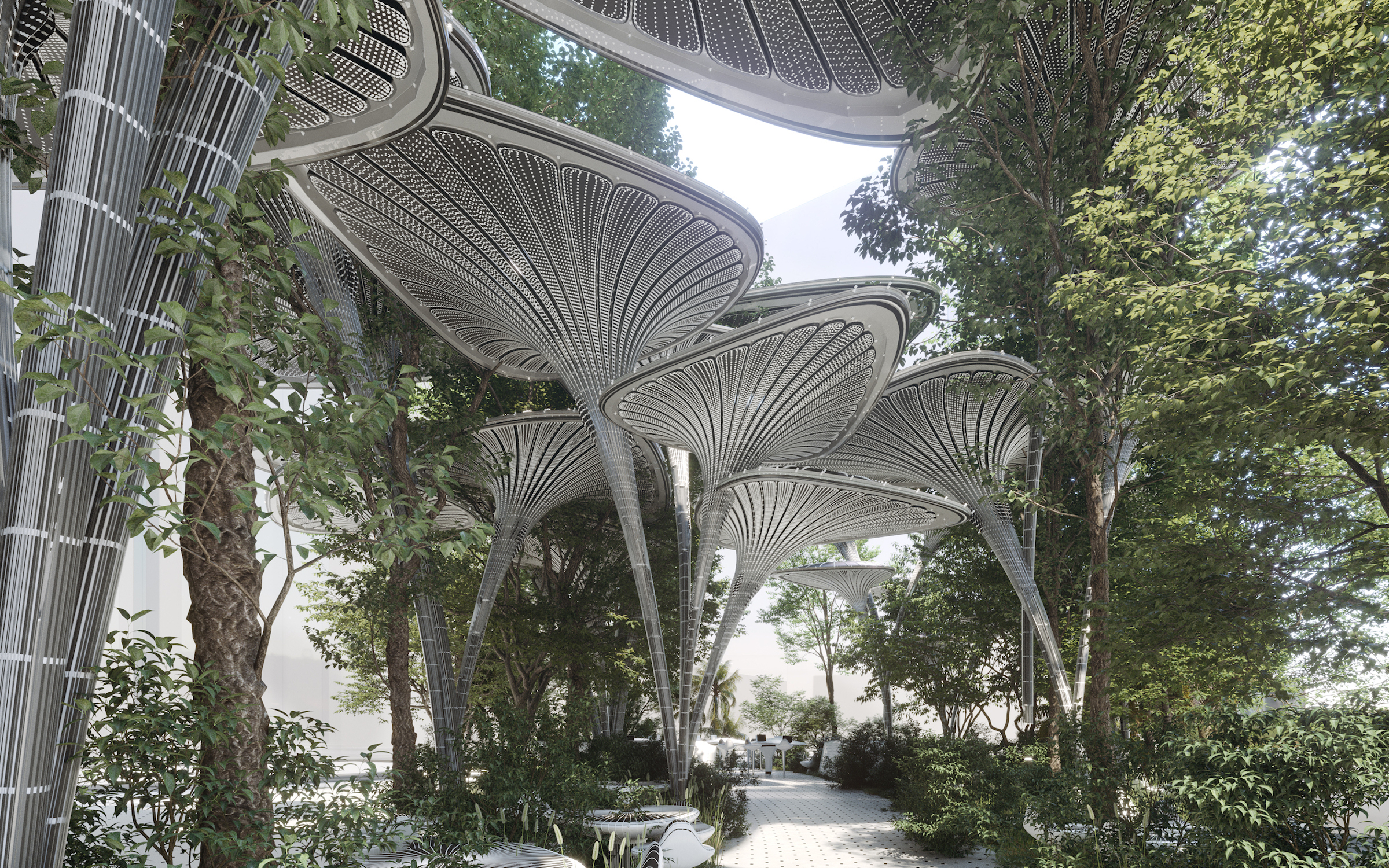 绿洲 + 系统,人造模块化棕榈呼吸结构系统丨阿联酋阿布扎比-14