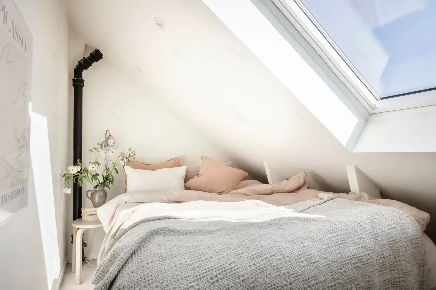 28 平米独特屋顶公寓,融入斯堪的纳维亚设计的现代魅力-13