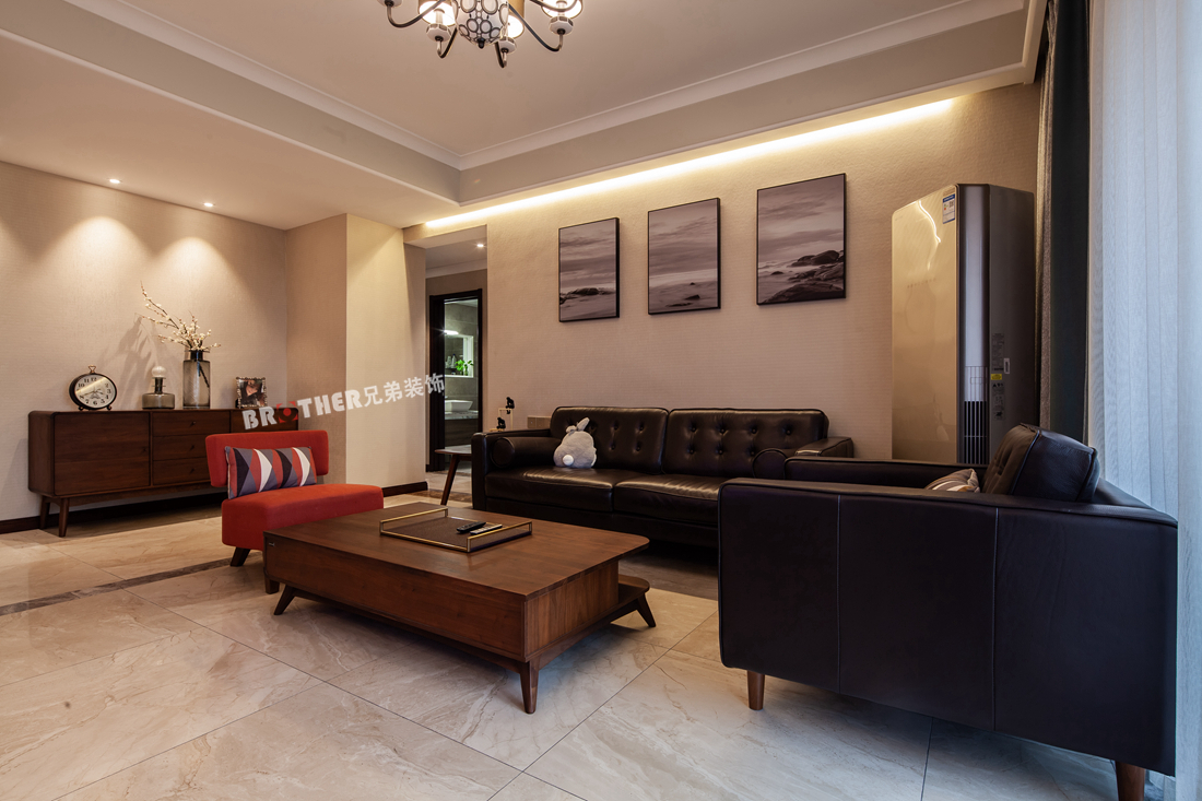 渝北旭辉朗香郡 140㎡现代简约风装修设计案例-9