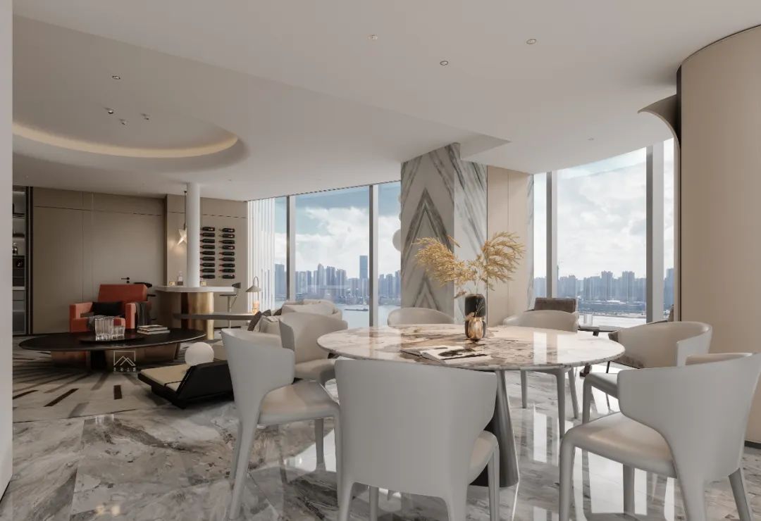 长沙汤臣一品轻奢大平层设计丨中国长沙丨美颂上镜室内建筑设计-10