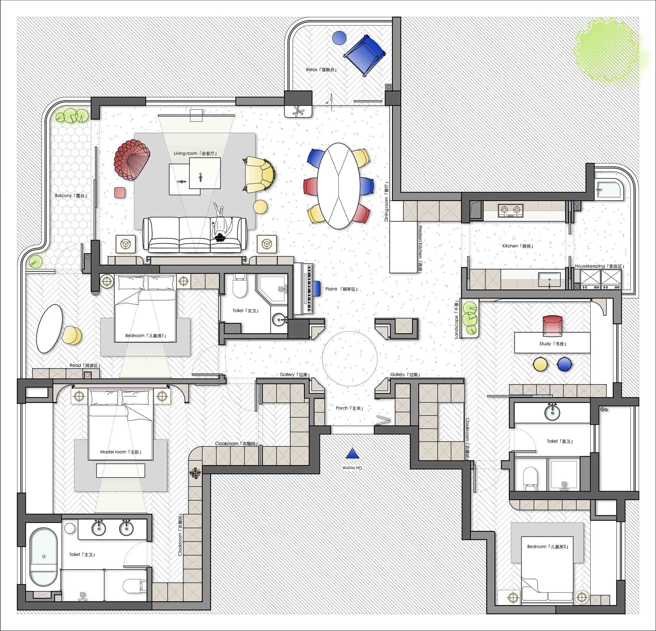 常州 225m²墅境大平层,都市雅奢之所丨中国常州丨星艺装饰全案设计中心-46