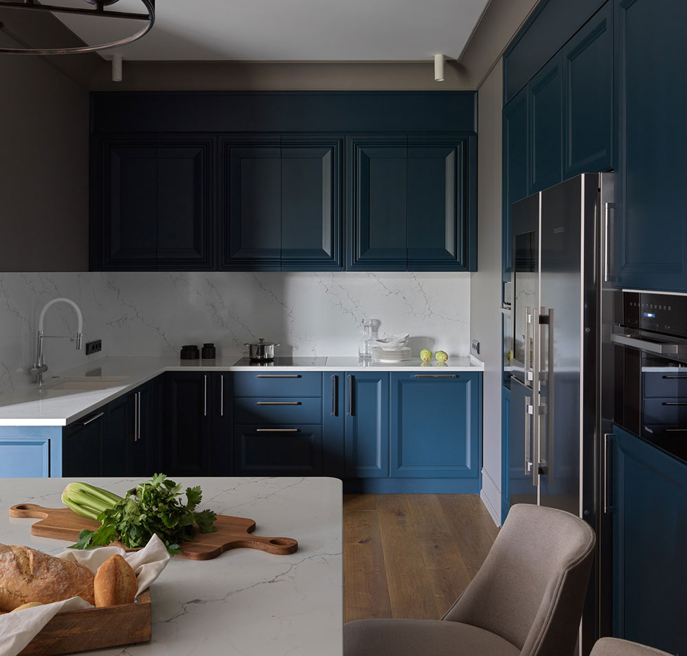 莫斯科现代优雅公寓设计,大胆用色呈现独特氛围-7