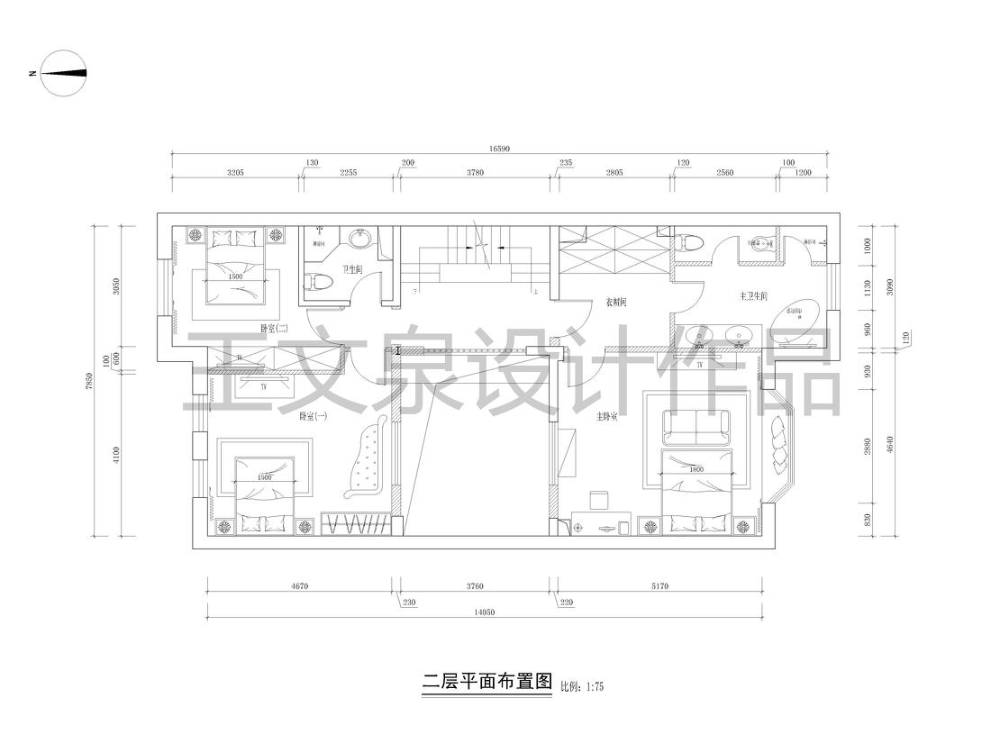 
法式欧式新中式别墅设计作品王文泉30 -8