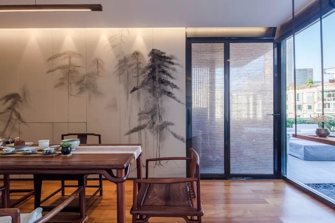 新中式茶舍 | 木质古典水墨空间-13