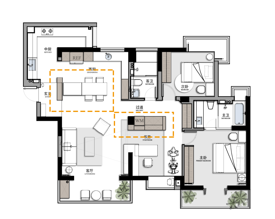 138㎡原木风舒适家丨造梦家施工-12
