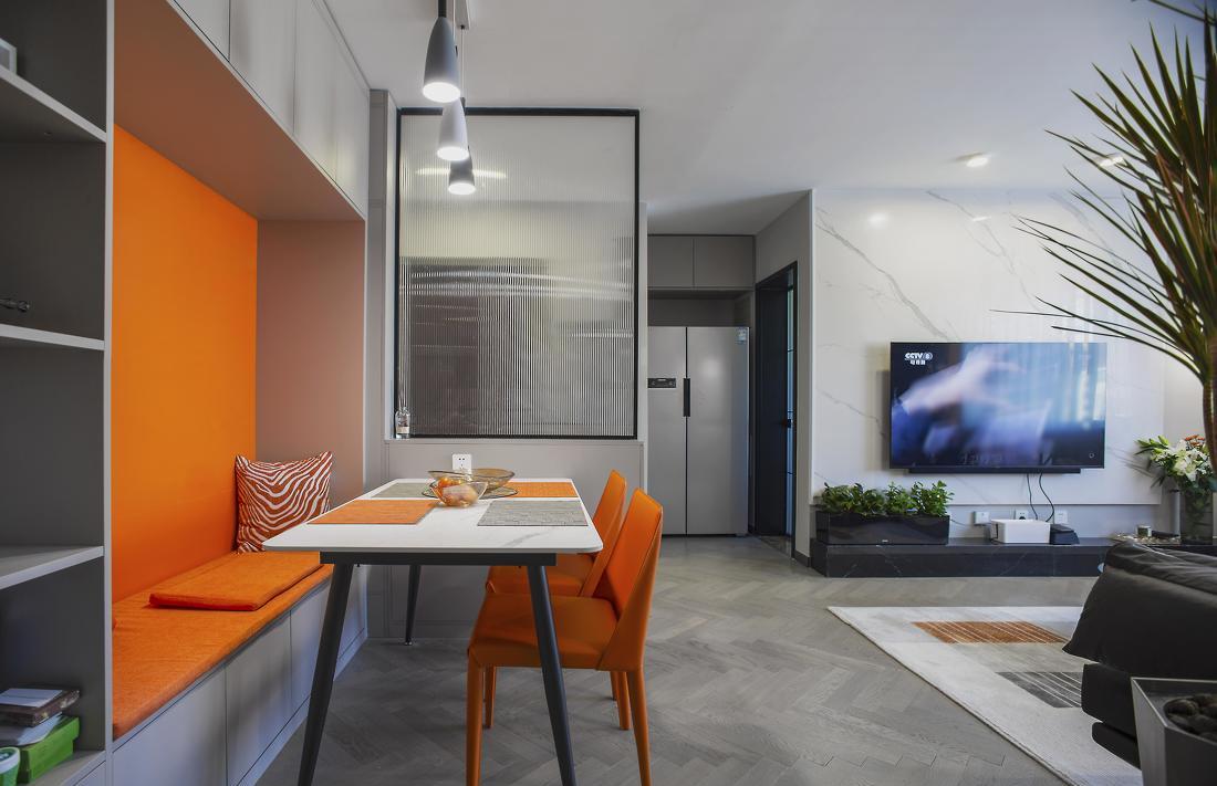 爱马仕橙碰撞 IT 精英,现代简约风平层设计-24