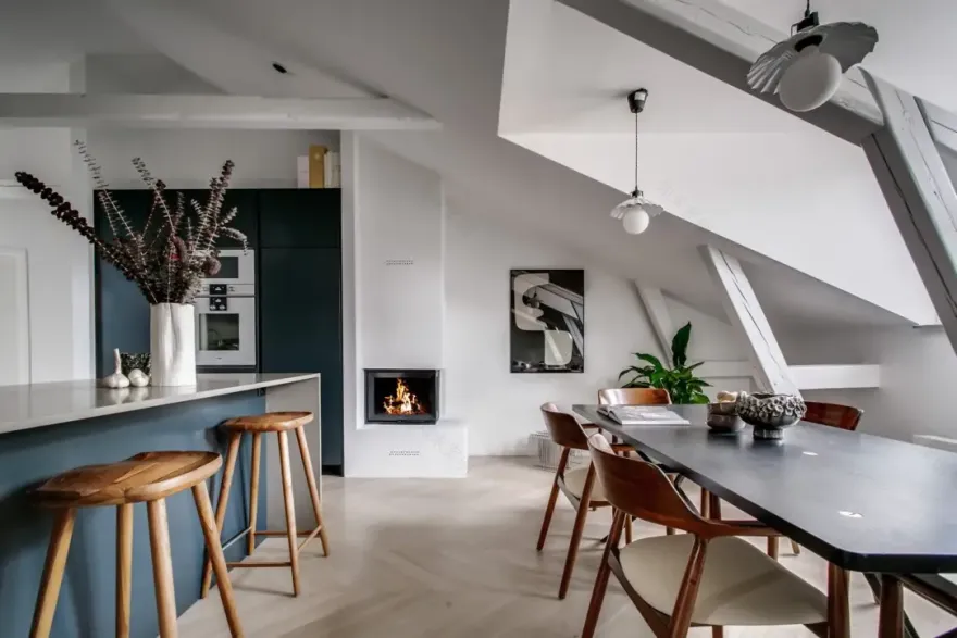 斯德哥尔摩独特 75m2 公寓,古老建筑中的现代温馨家园-4