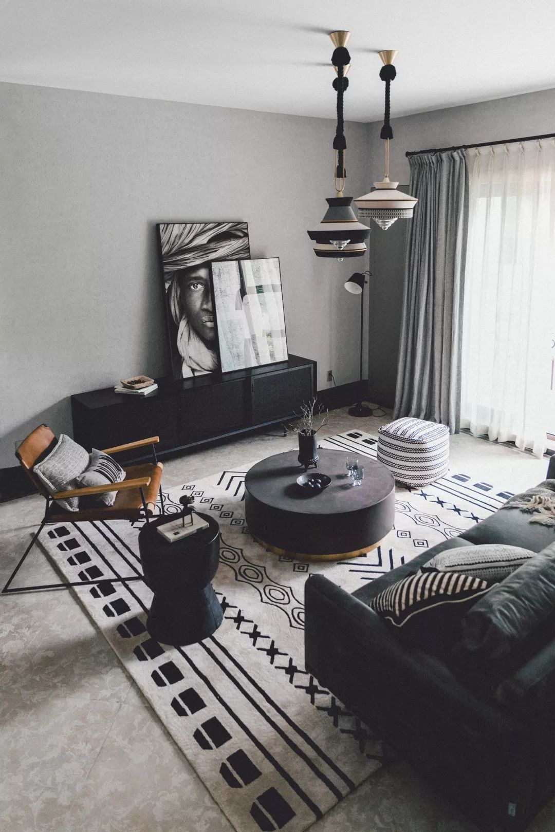 杭州竹径茶语排屋改造 | 现代质感与游牧图腾的混搭美学-3