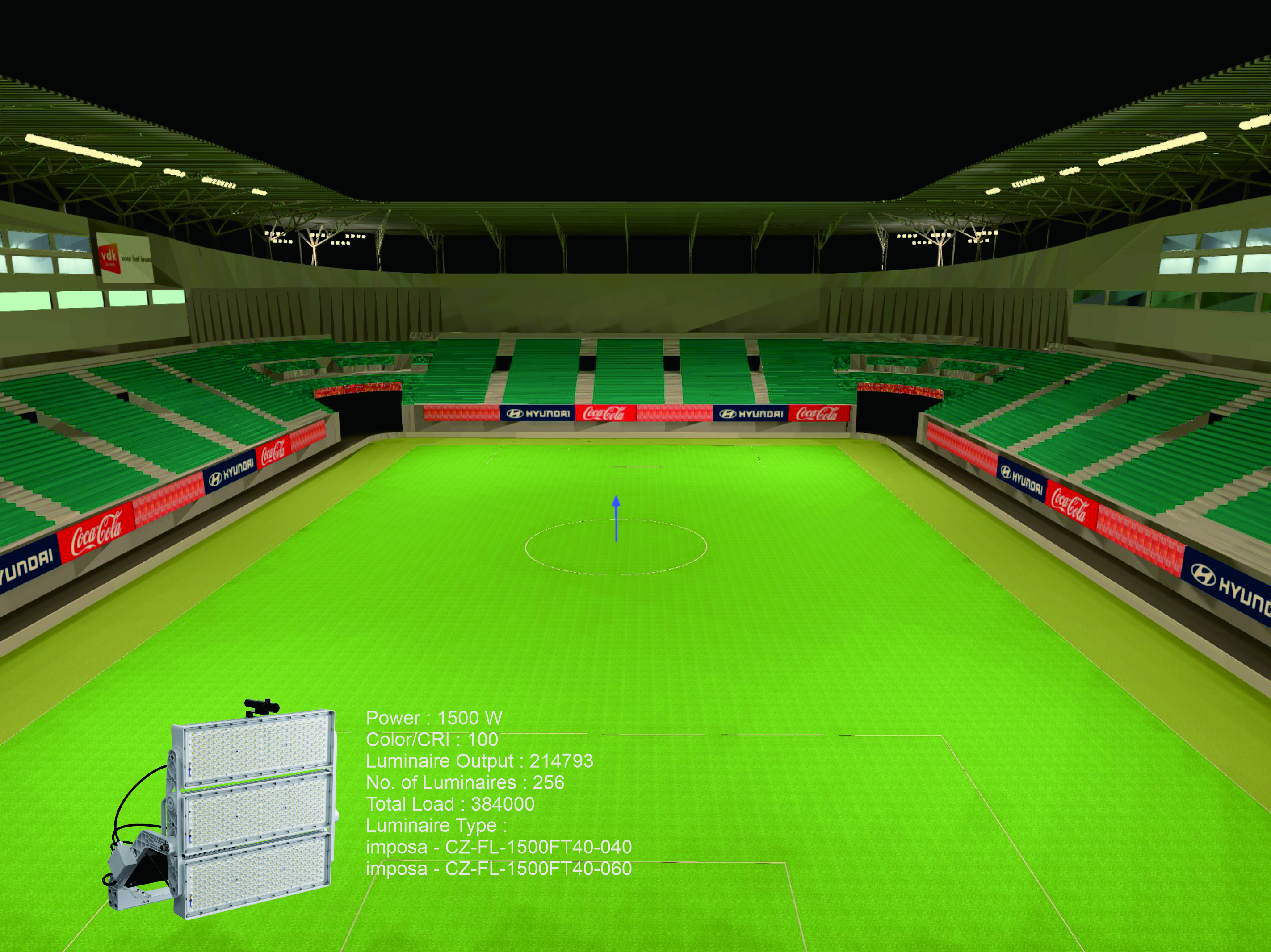 Football Stadium Lighting Design with Dialux-1