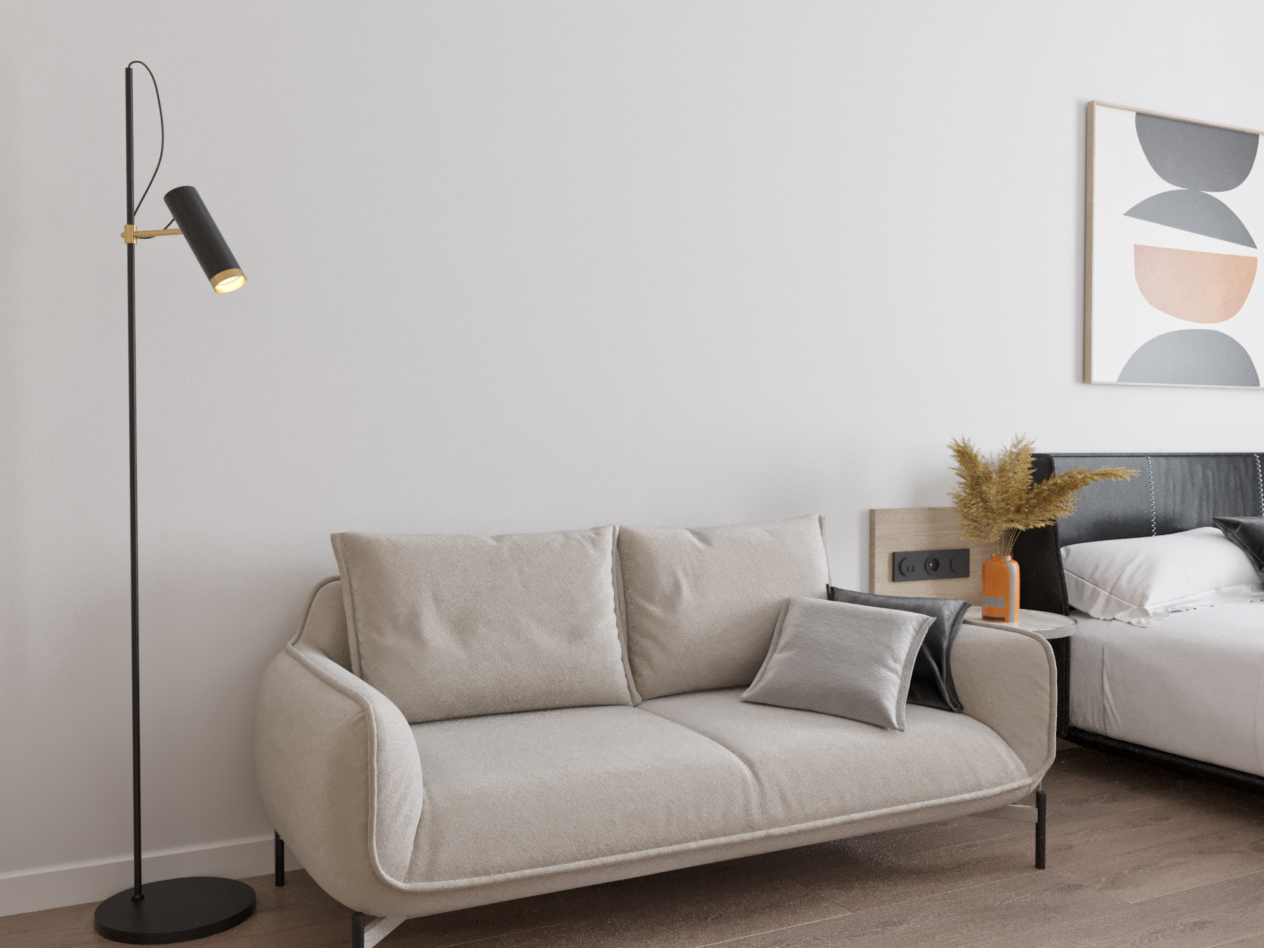 Interior design of apartment project 39m2 for rent.-7