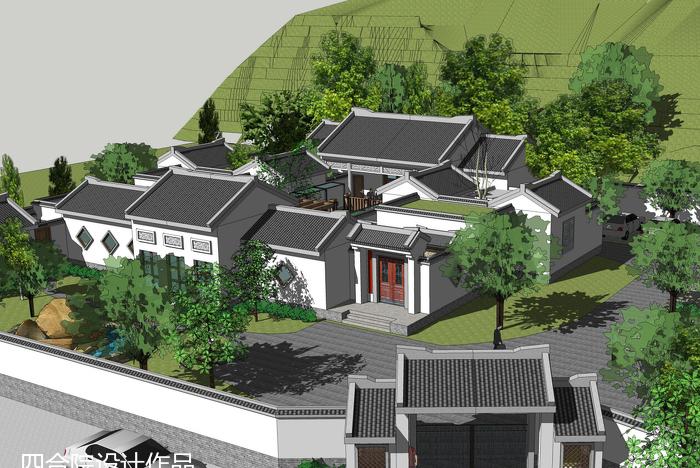 
四合院古建设计图_四合院设计-四合院山庄 -4