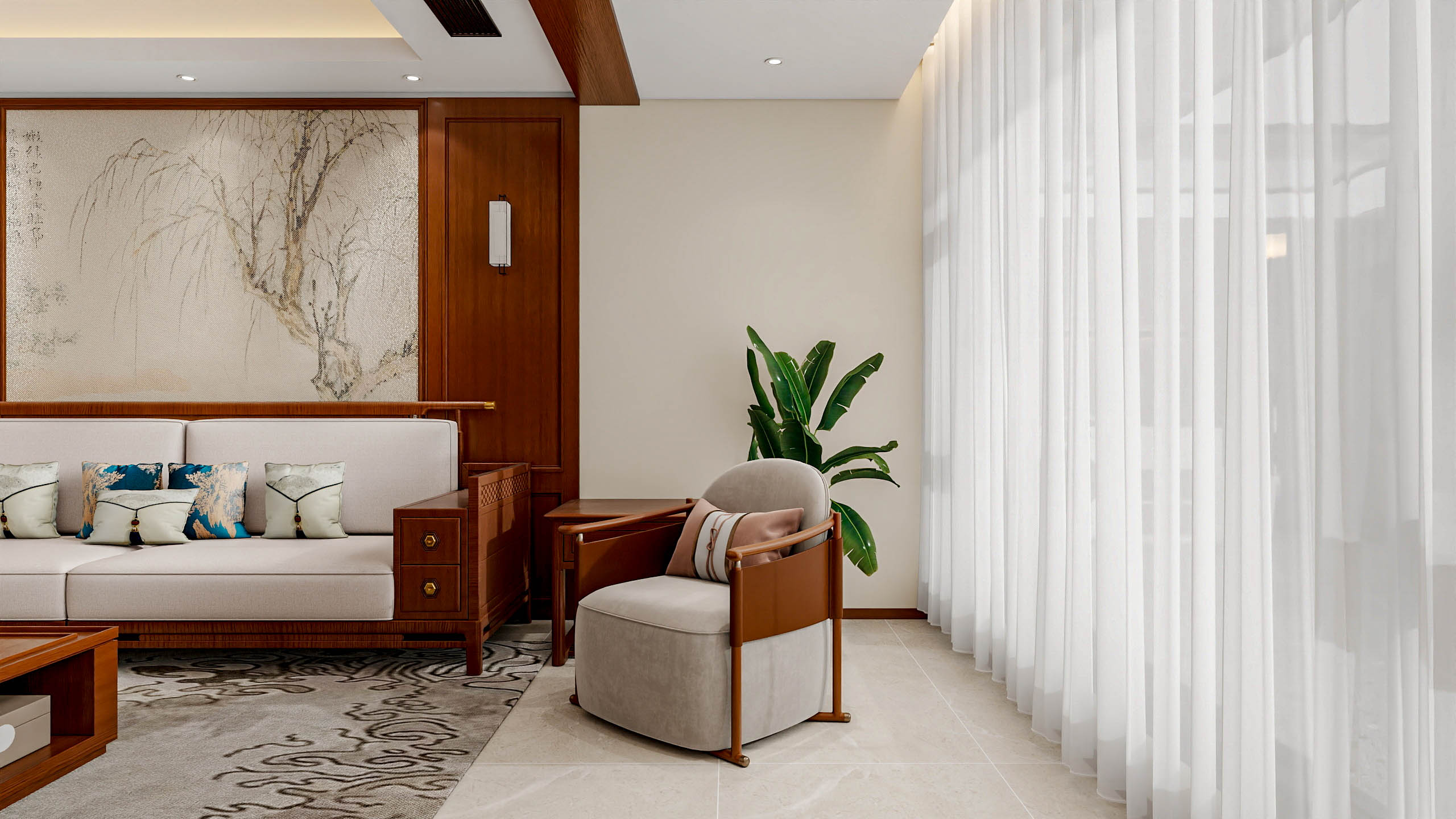 四川成都成都合院（376平方底跃简约中式三居室）-5