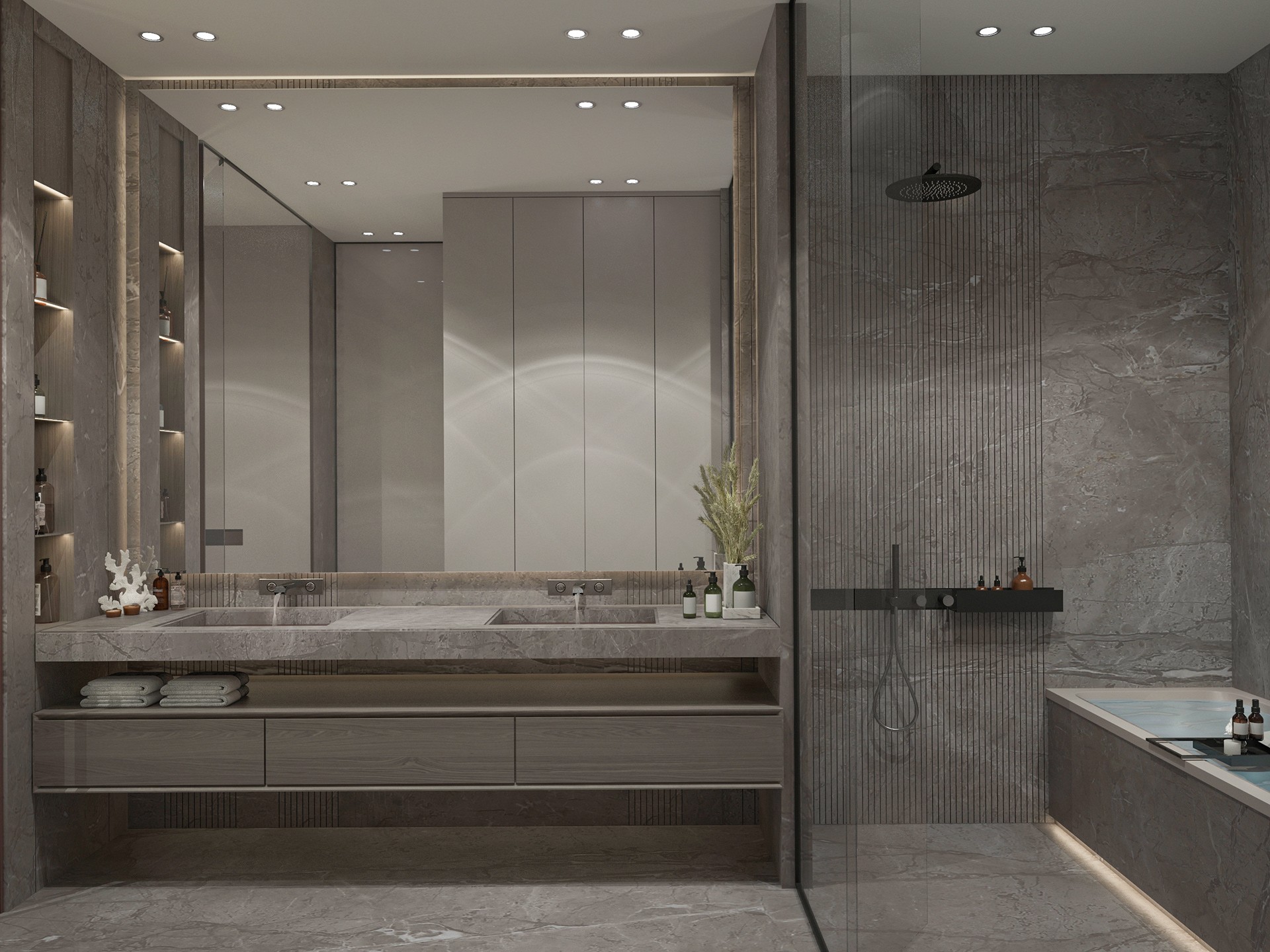 现代空间设计，石材系的完美应用！-49