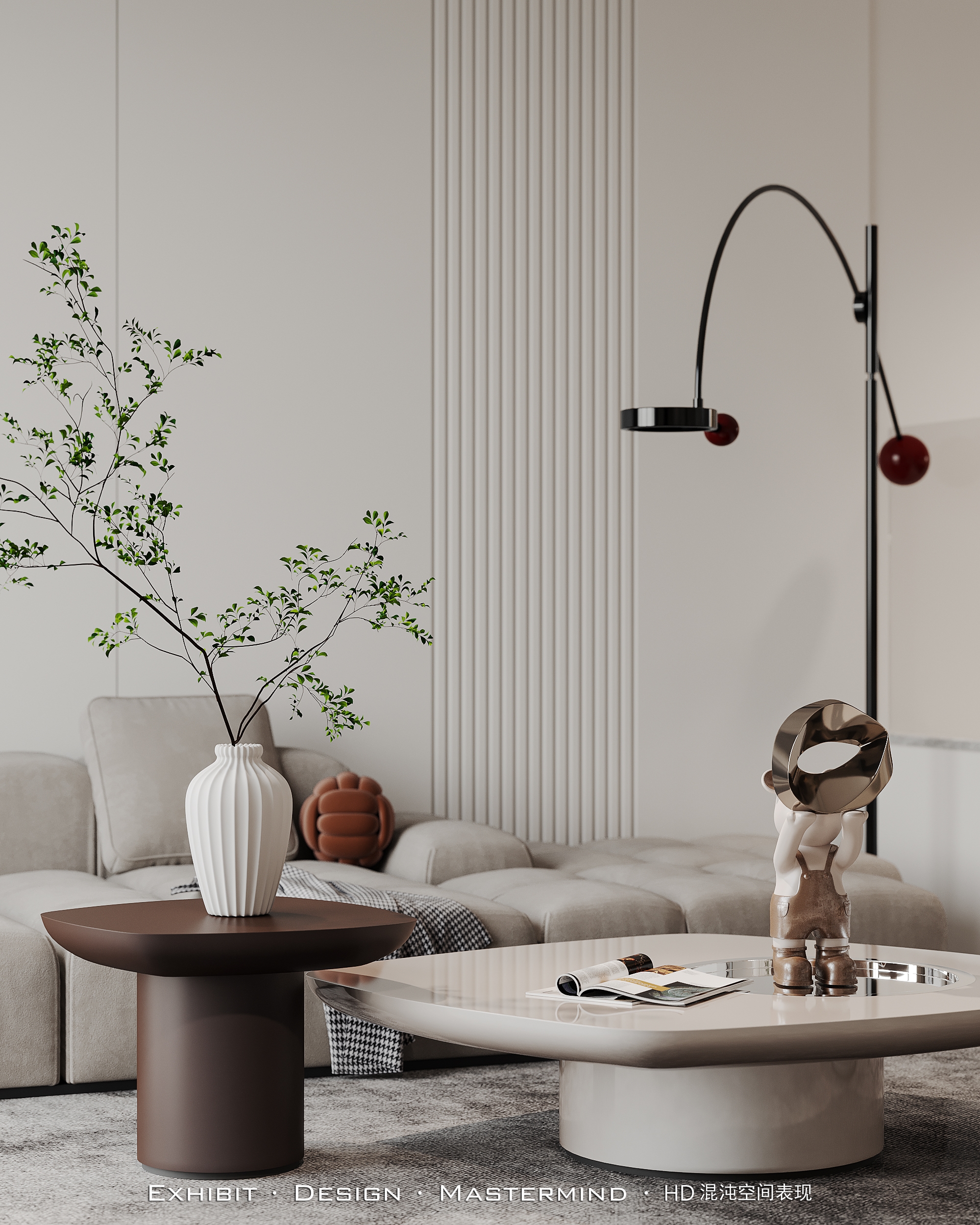 混沌空间表现 X 现代极简风 别墅客餐厅-1