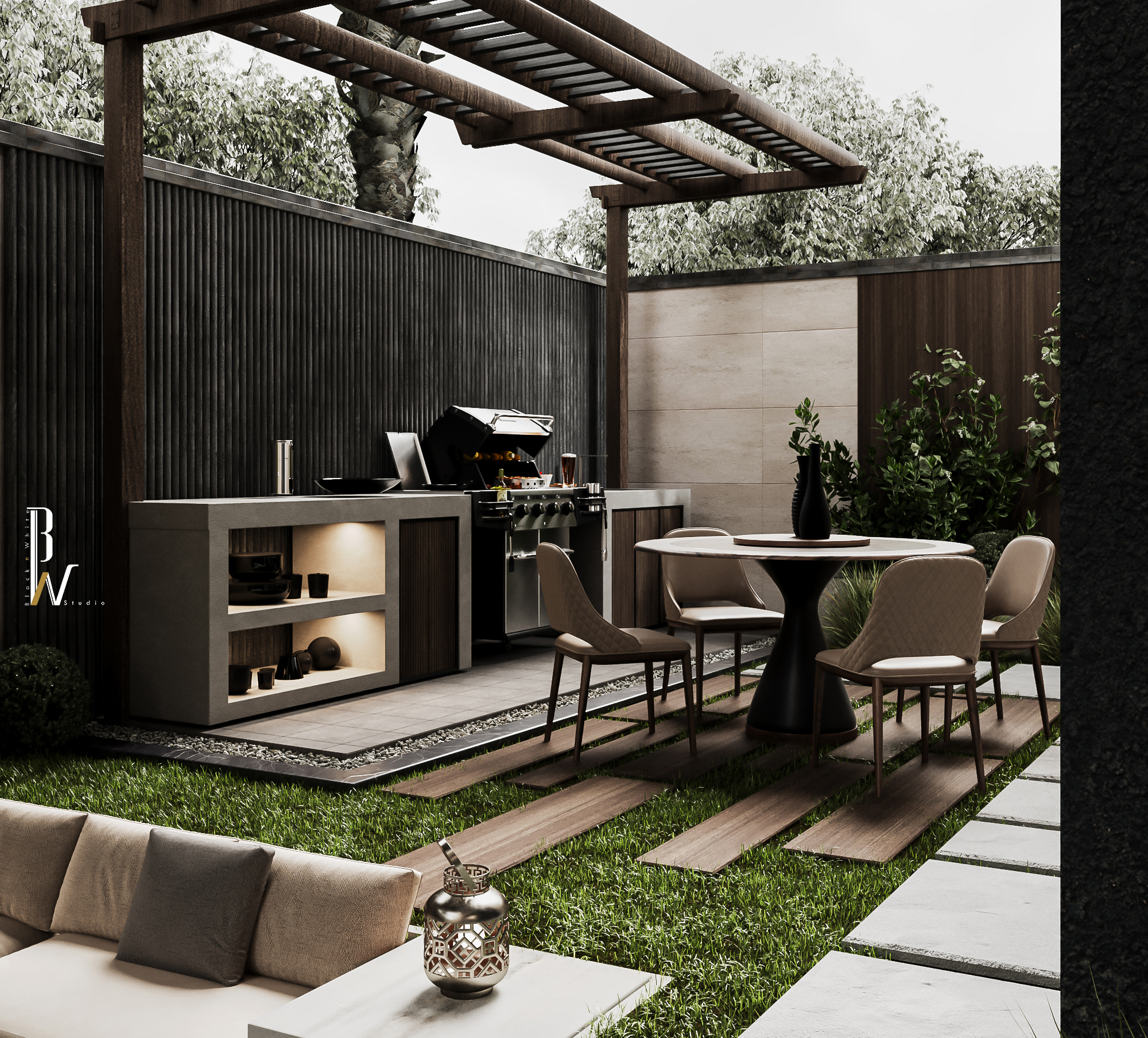 别墅景观丨阿曼丨Black N White-18