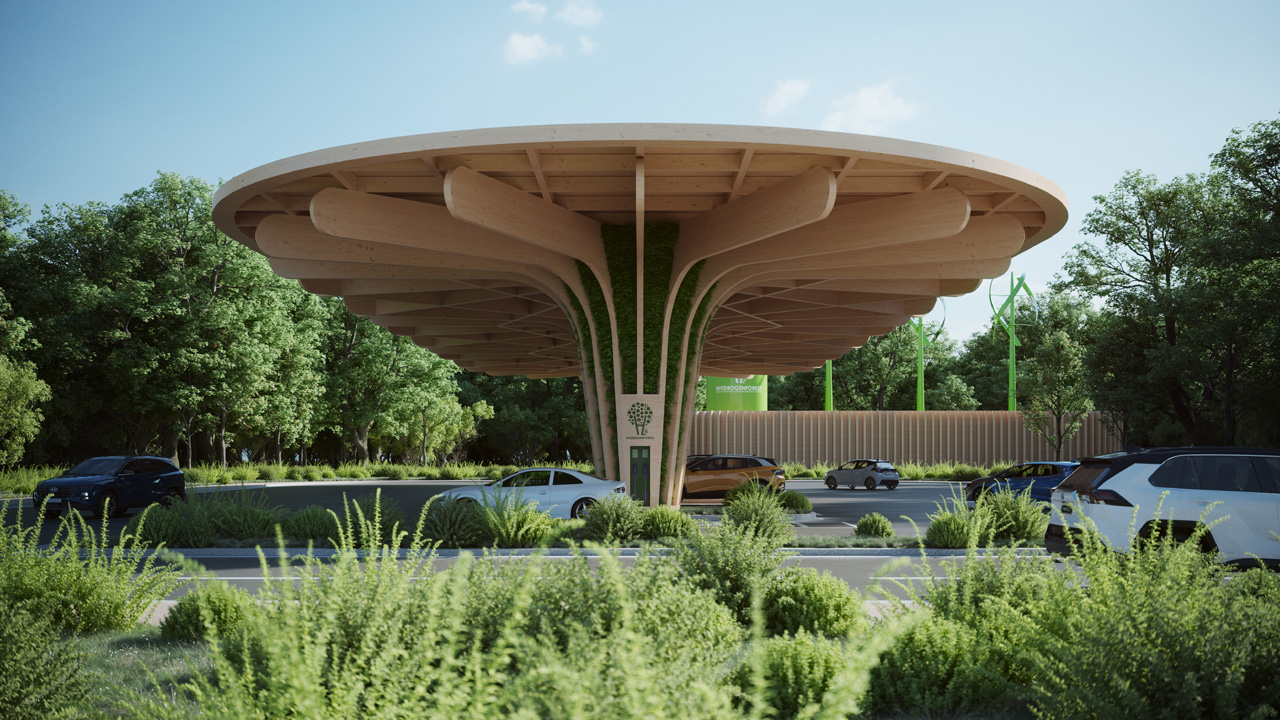 HydrogenForest · 生态可持续氢燃料补给站丨意大利丨Giancarlo Zema Design Group-2