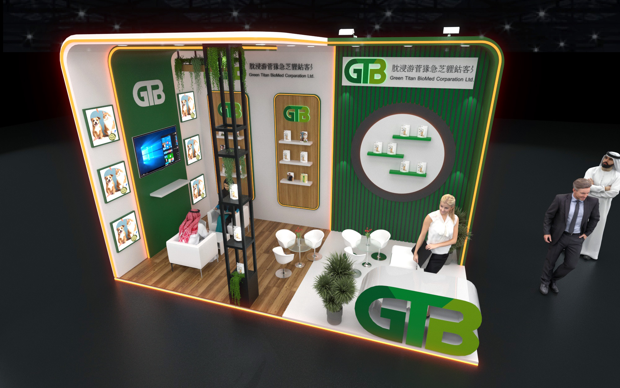 exhibition stand two side open design-3