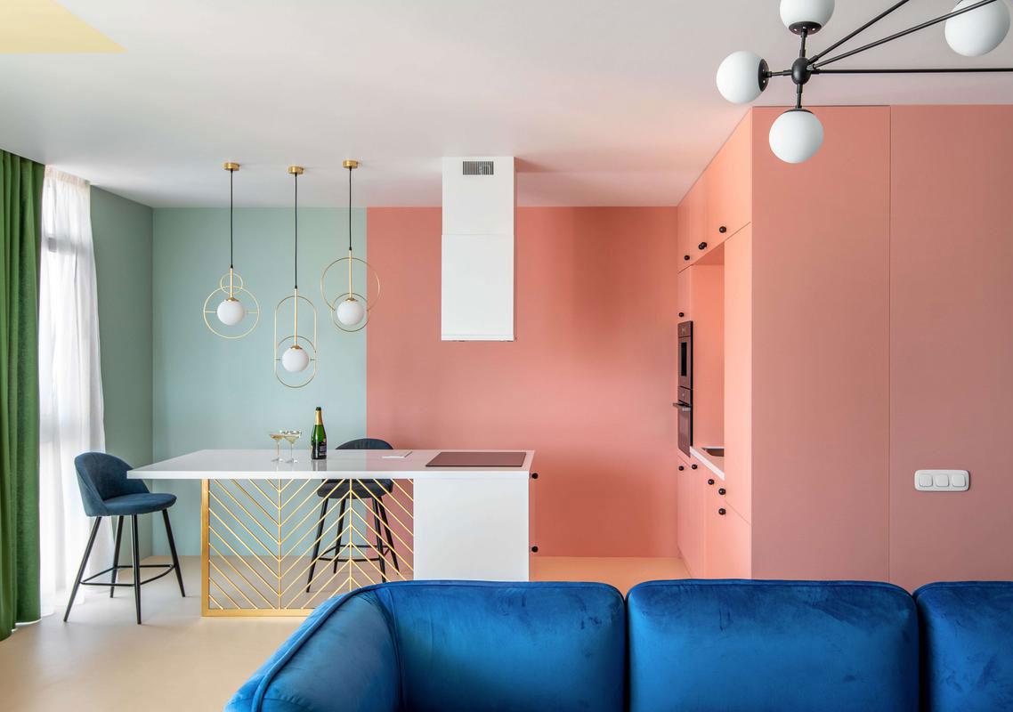 基辅大胆明亮的彩色家居设计-3
