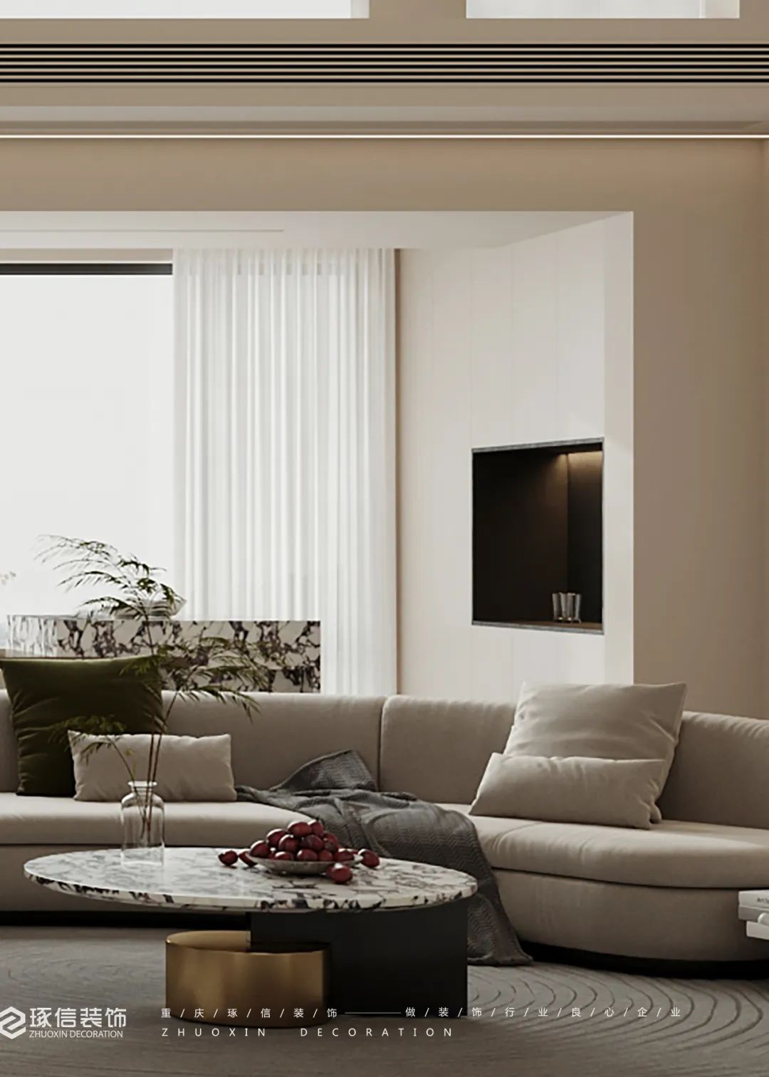 中海右岸奶油极简之家丨中国重庆丨陈庆-15