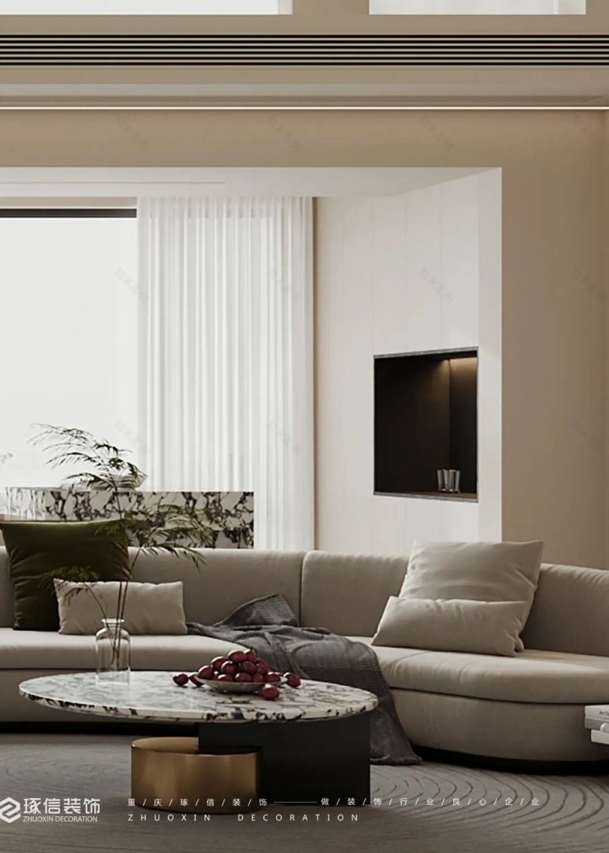 中海右岸奶油极简之家丨中国重庆丨陈庆-15