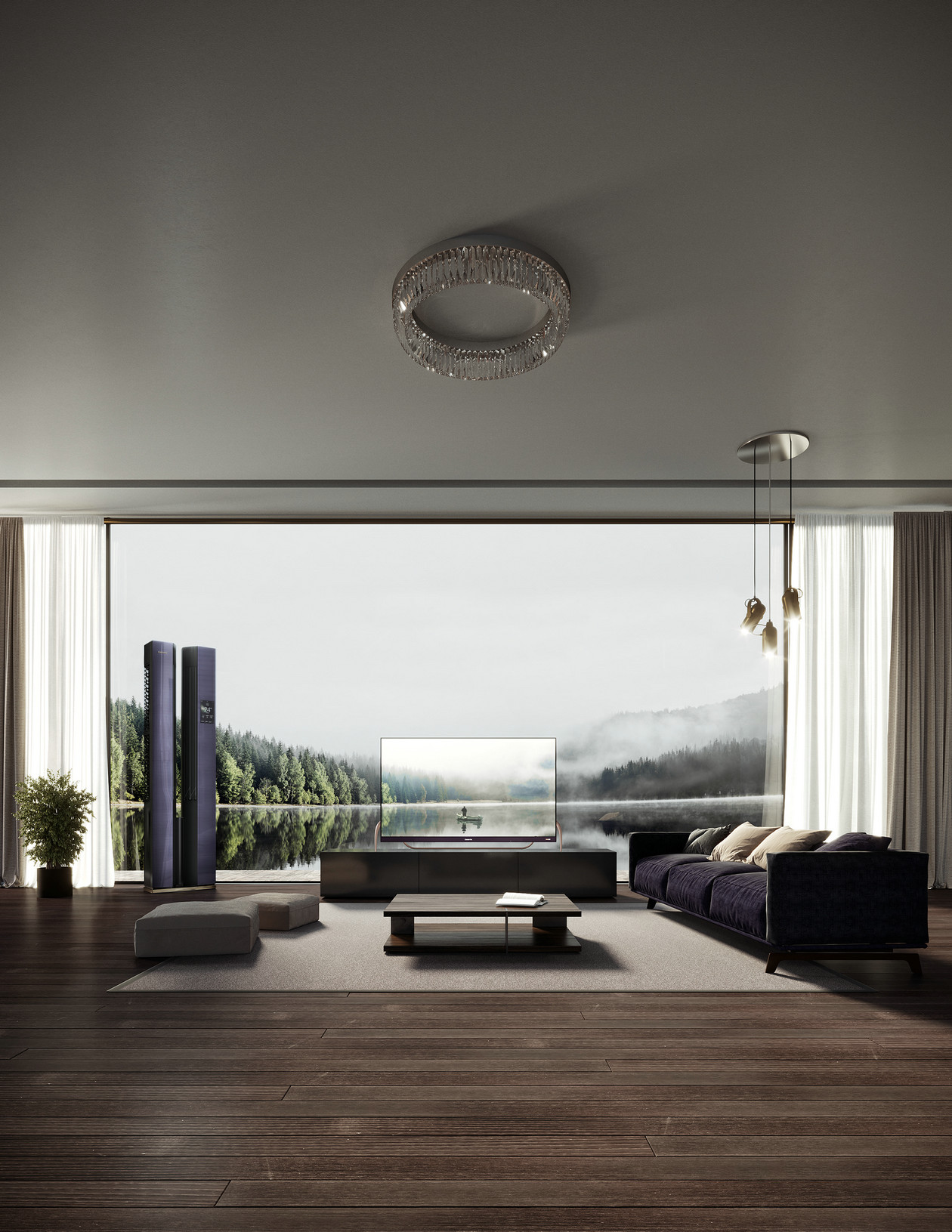 高级黑+紫色 永恒优雅与极致梦幻的空间设计-1