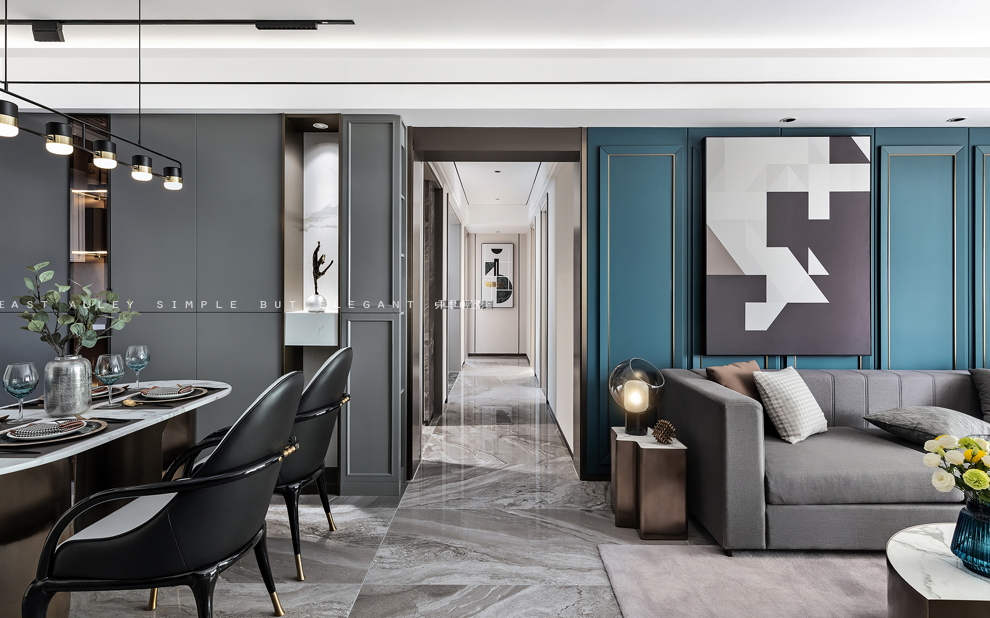 EASE 东巷轻素 |山水江南样板间:三米八深蓝-20