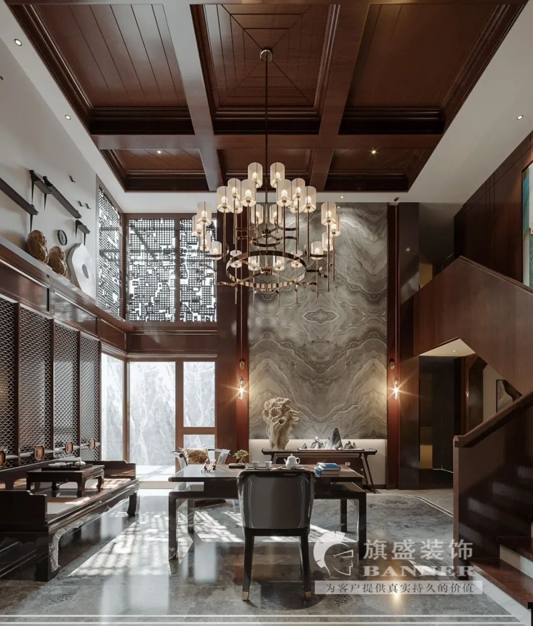 白桦林团圆新中式设计丨旗盛-50