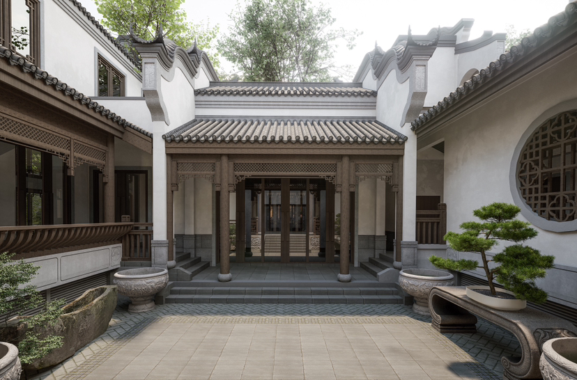 中式建筑庭院，我们的设计作品。-5