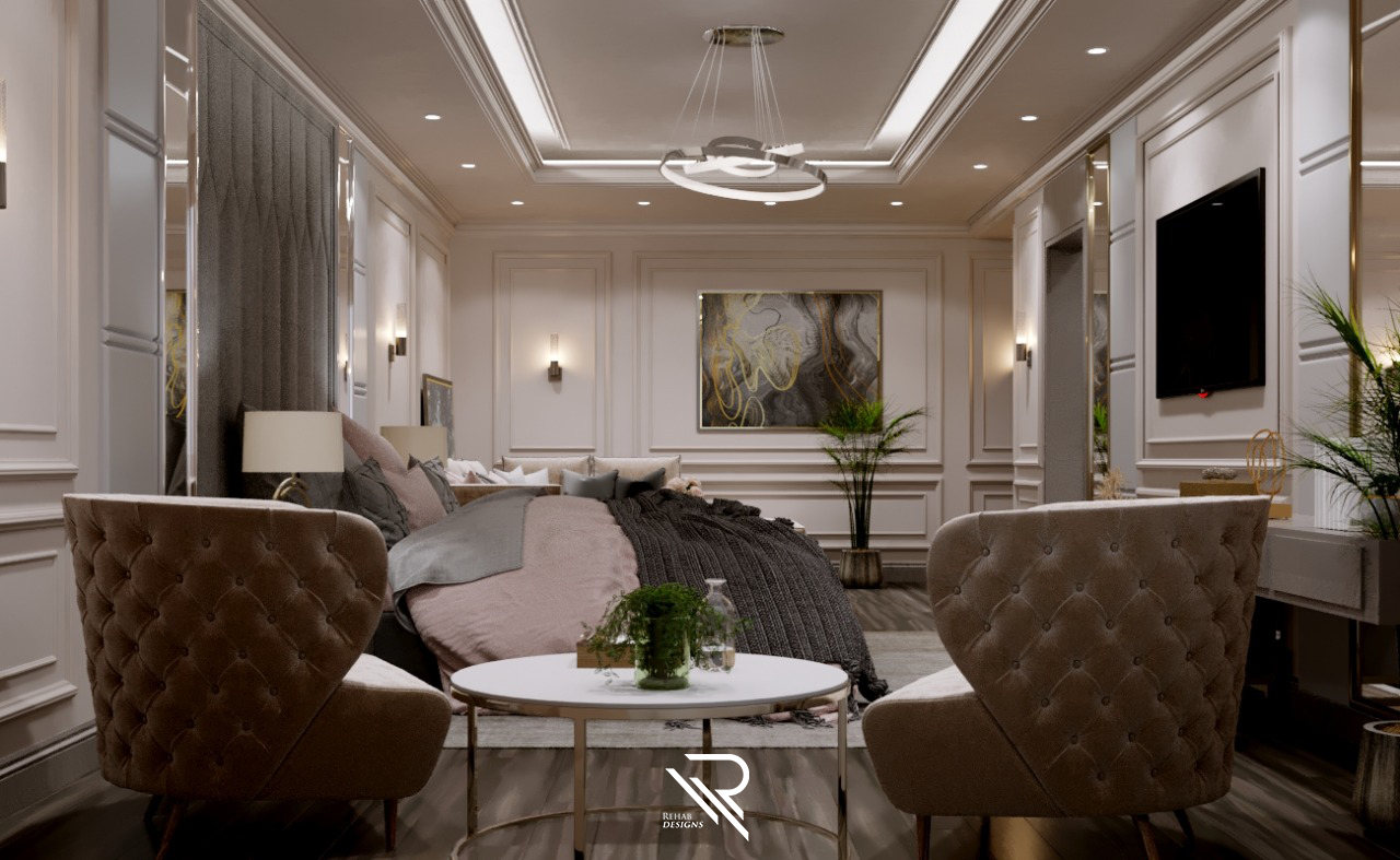 主卧室 梳妆和浴室丨沙特阿拉伯吉达丨vision design and construction-6