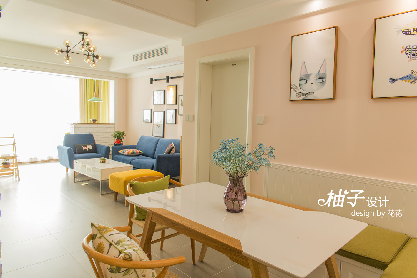 柚子空间设计--苏龙苑90平--马卡龙遇见你                     -8