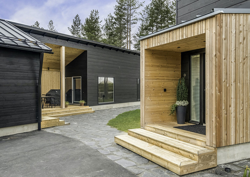 芬兰林间轻现代木屋设计-12