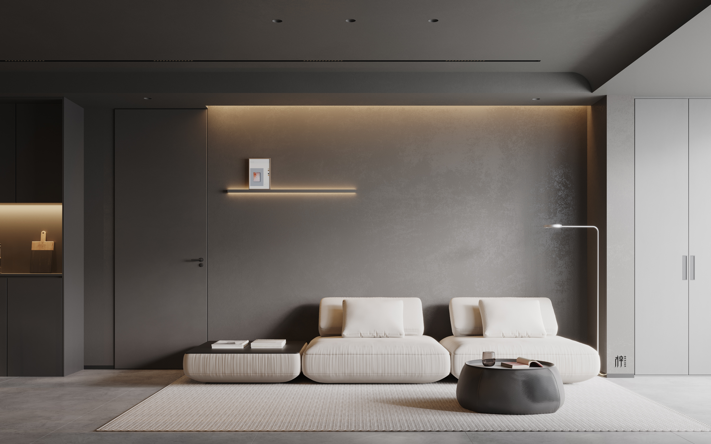 深灰与奶油色的极简碰撞-2