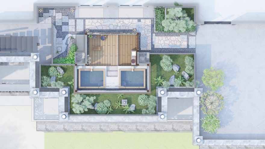 别墅 4F 温泉浴场设计丨越南胡志明市丨SGL Studio 团队-1