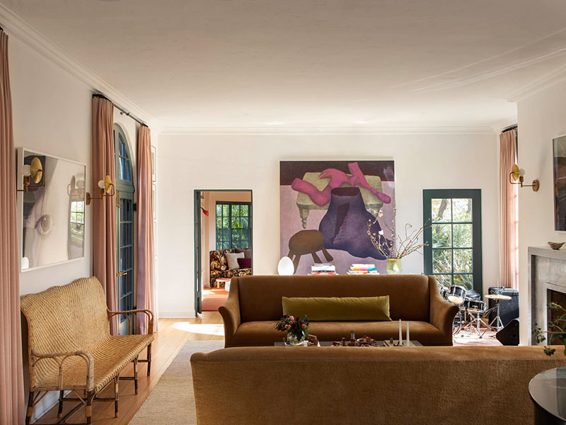 洛杉矶复古风家居设计 | 色彩、印花与艺术品的巧妙融合-5