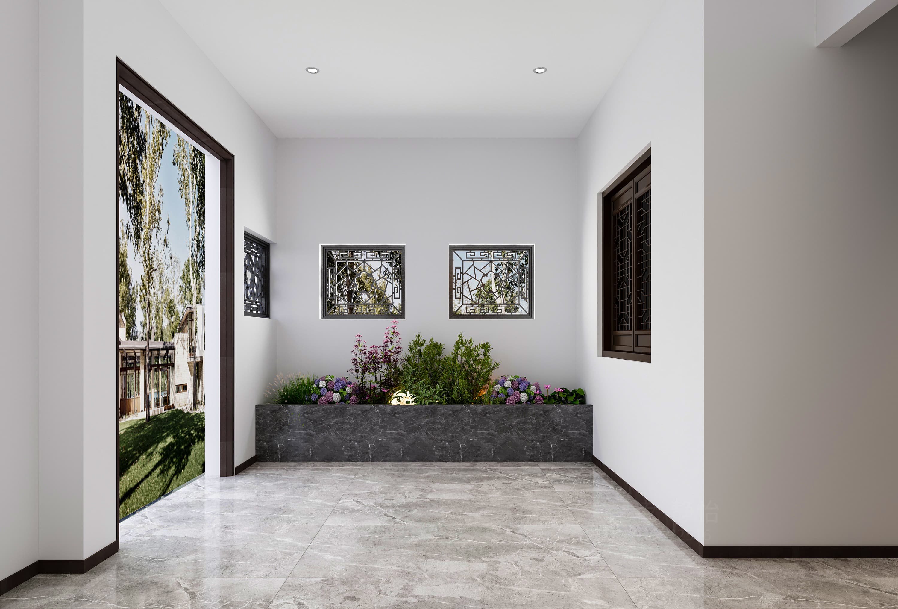 中式办公室+庭院效果案例-6