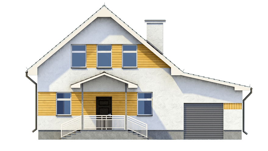 Проект мансардного дома с гаражом - Antei.by-5