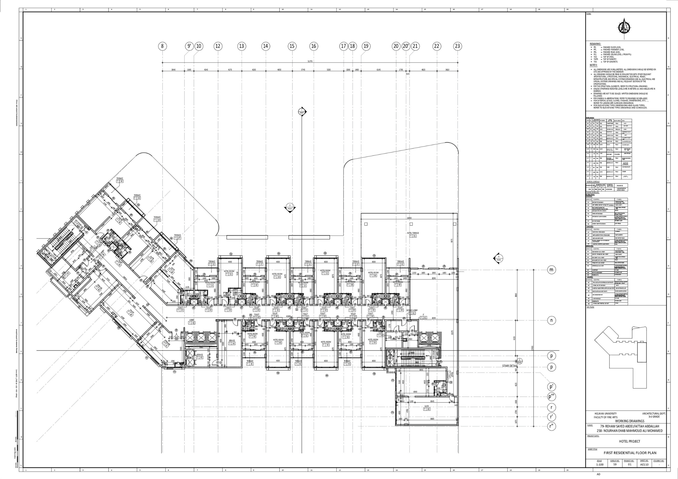 RENOS(3  STARS HOTEL)技术绘图项目丨赫勒万大学美术学院建筑系-20