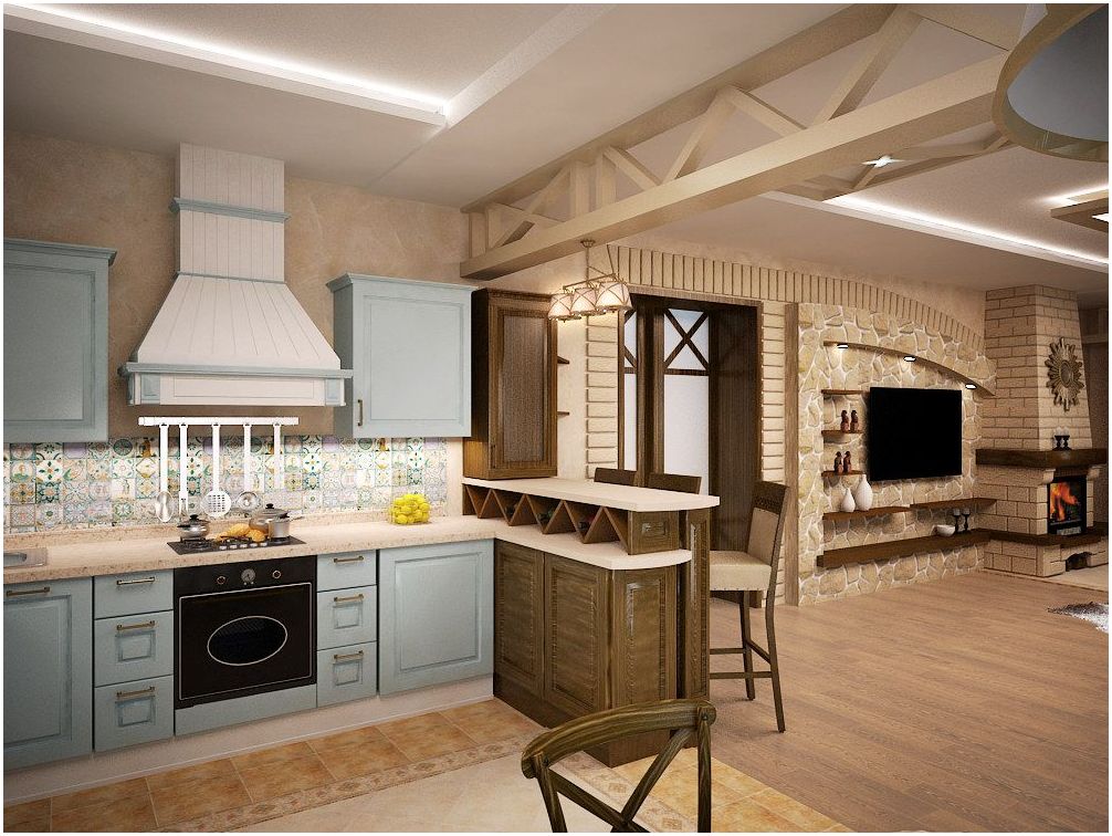 20平米厨房工作室与客厅一体化设计-169