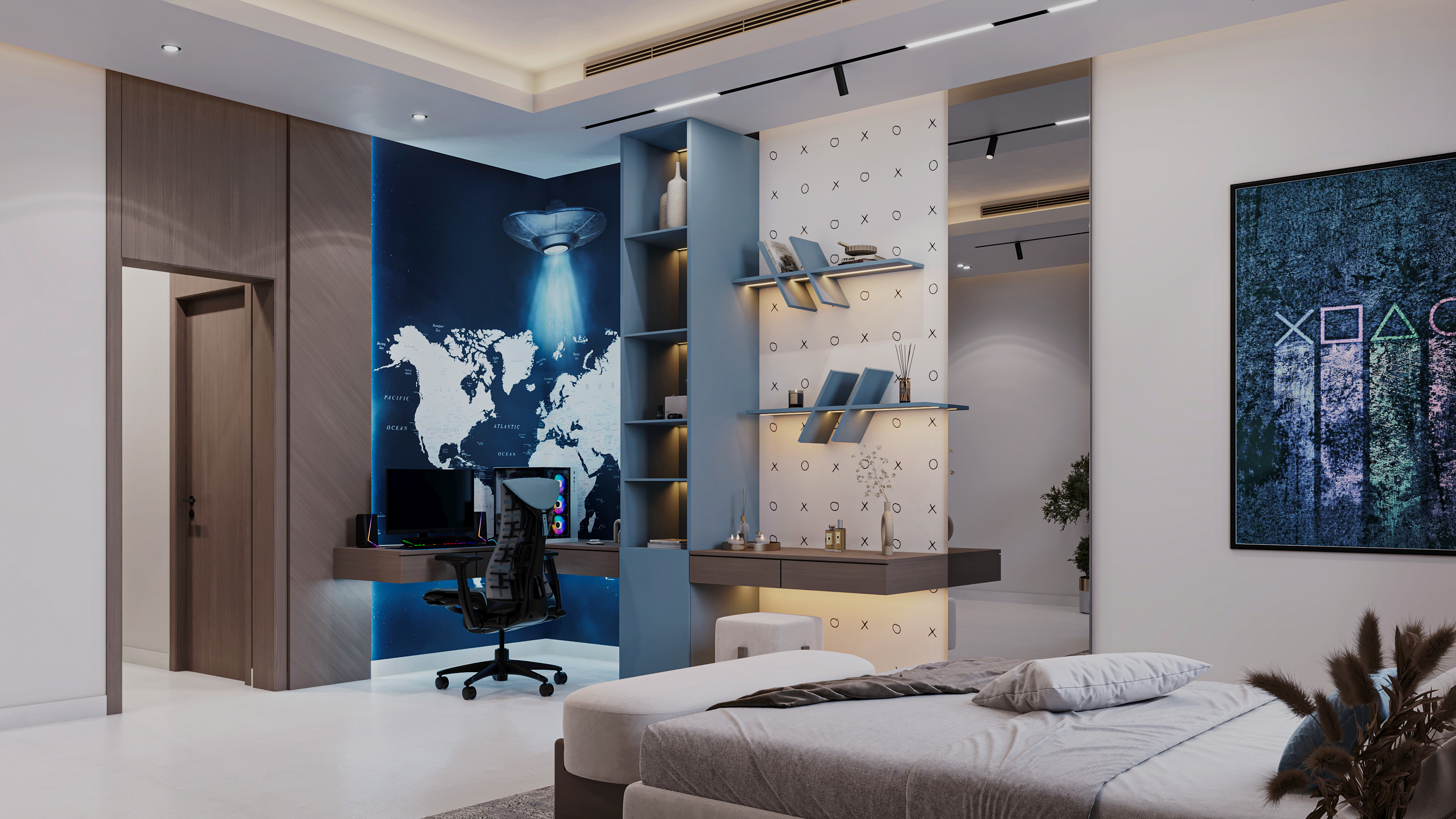 男孩现代卧室丨阿联酋阿布扎比丨Archpix Engineering Consultants-6